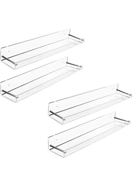 4 Paket Akrilik Yüzer Raflar, 15 L X3,25 Inç W, Şeffaf Banyo Duvar Rafı, Kitaplık, Ofis Için Görünmez Ekran (Yurt Dışından)