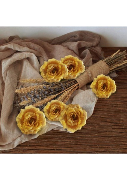 Yapay Çiçekler Ipek Gül Çiçek Başları, Şapka Elbise Albümü Dekorasyon Için 250 Adet, Düğün Dekorasyon (Altın) (Yurt Dışından)