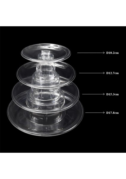 4x Makaron Ekran Kulesi 4 Katmanlı Cupcake Standı Gıda Teşhir Standı Kek Standı Düğün Dekorasyon Doğum Günü Partisi Favor (Yurt Dışından) fırsatları