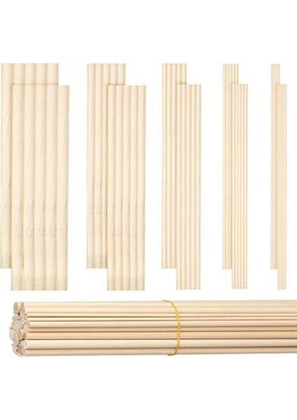 500 Parça Dübel Çubukları Ahşap Dübel Çubuk Craft Wood1/8,3/16,1/4,5/16,3/8x6 Inç Çubukları Crafting Dıy Düğün Şerit Değnek (Yurt Dışından)