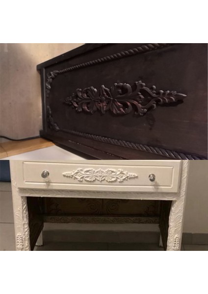 4 Adet 33X6 cm Ahşap Oyma Çıkartması Şerit Köşe Aplikler Uzun Içi Boş Çiçek Çerçeve Mobilya Ahşap Oyma Figürler Zanaat (Yurt Dışından)