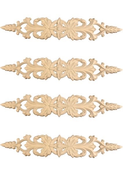 4 Adet 33X6 cm Ahşap Oyma Çıkartması Şerit Köşe Aplikler Uzun Içi Boş Çiçek Çerçeve Mobilya Ahşap Oyma Figürler Zanaat (Yurt Dışından)