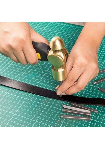 1lb Pirinç Metal Damgalama Çekiç Çift Yüz Çekiç Kafaları Pirinç Çekiç Demir Örs ile Dıy El Sanatları Sanat Takı Yapımı Için (Yurt Dışından)