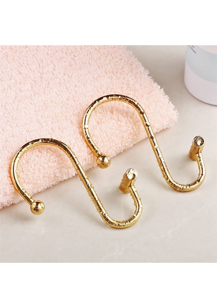 24X Duş Perdesi Kanca Halkaları, Pirinç Dekoratif Duş Perdesi Halkaları Banyo Duş Çubuğu, Duş Kancaları T Şekilli (Yurt Dışından) fiyatları