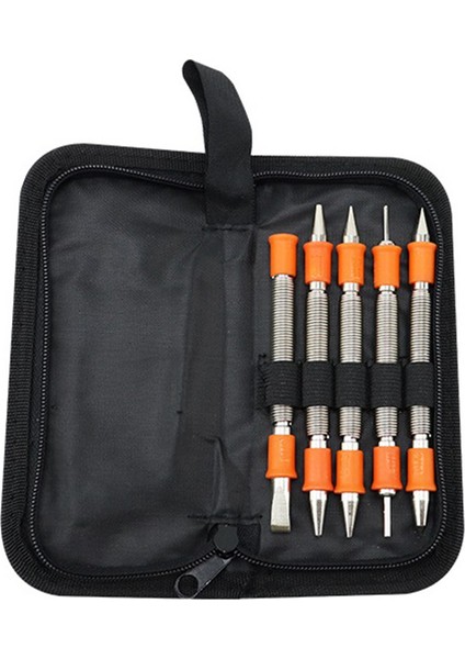 5 Adet Metal Işleme Seti, Çift Kafalı Kombinasyon Çivi Ayarlayıcı ve Çift Kafalı Merkezi Punch ve Menteşe Pimi Sökücü Punch Seti (Yurt Dışından)