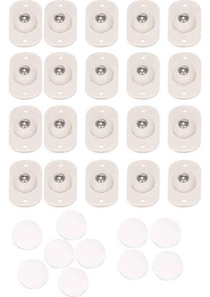 Хранение Продукции,20 Adet Kendinden Yapışkanlı Döner Teker Paslanmaz Çelik Mini Macun Evrensel Tekerlek Evrensel Tekerlek 360 Derece Dönme Kasnağı (Yurt Dışından)