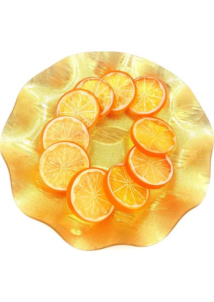10 Adet Limon Dilim Yapay Meyve Ev Partisi Dekorasyon Için Son Derece Simülasyon Gerçekçi Model Turuncu (Yurt Dışından)