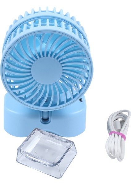 Dizüstü Fan USB Şarj Katlanır Mini Taşınabilir Küçük Öğrenci Masaüstü Ayakta Pc Pil Şarj Edilebilir-Mavi (Yurt Dışından)