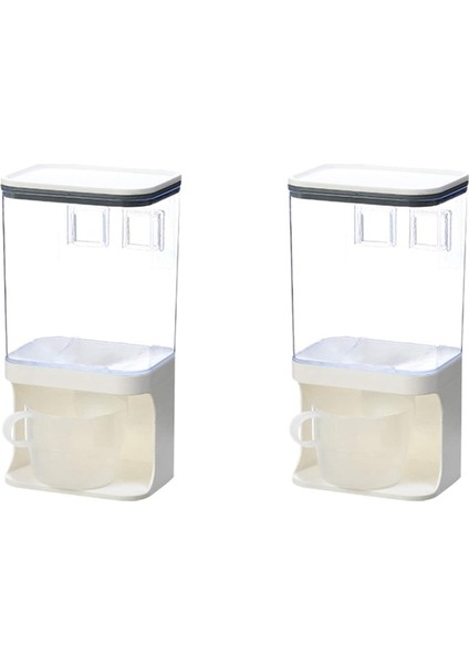 2x Duvara Monte Kuru Gıda Dispenseri, Tahıl Dispenseri, Saklama Tahıl Kabı, Tahıl, Pirinç Mutfak Kapları C (Yurt Dışından)
