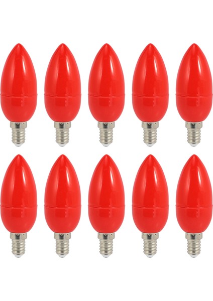 10X LED Mum Işığı Mum Ampuller Kırmızı Fal Lambası Tanrı Işıkları Enerji Tasarruflu Mum Işıkları, E14 (Yurt Dışından)