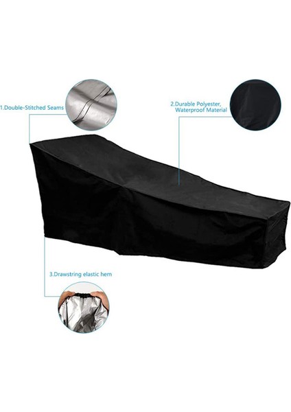2 Paket Açık Şezlong Örtüsü, Su Geçirmez Bahçe Hasır Sandalye Şezlong Örtüsü, Teras Mobilya Koruma Katmanı (Yurt Dışından)