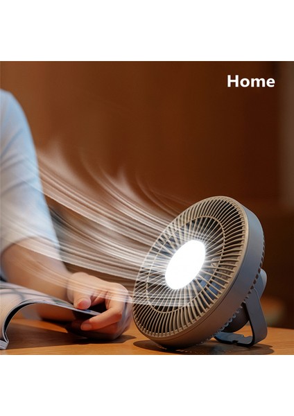 Açık Kamp Hava Soğutucu Fan LED Lamba ile Uzaktan Kumanda USB Şarj Edilebilir Tavan 3 Dişli Duvar Ventilador-Gri (Yurt Dışından)