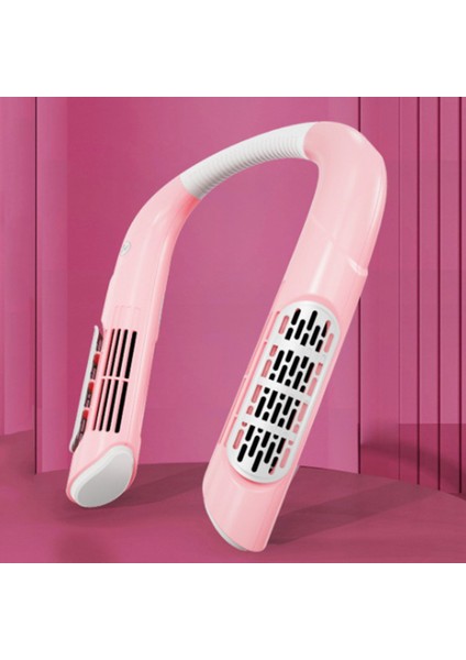 Taşınabilir Boyun Fanı, USB Şarj Edilebilir Fan, Kanatsız Fan Tasarımı, Ofis, Ev Için Uygun, Doğa Sporları Pembe (Yurt Dışından)