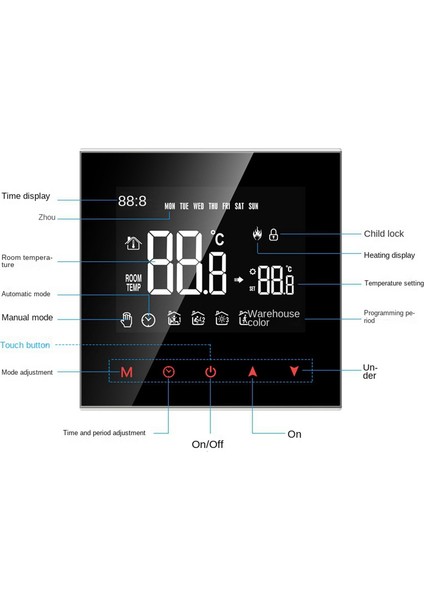 Многоцелевые Наборы,wifi Akıllı Termostat LCD Dokunmatik Ekran NWT100-16A Elektrikli Isıtma Akıllı Termostat (Yurt Dışından)