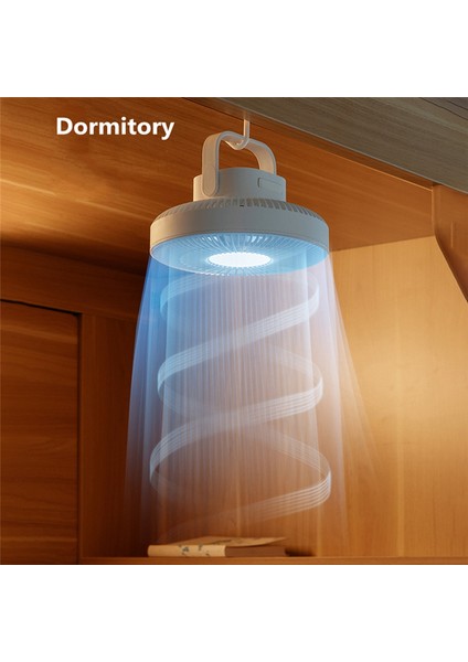 Açık Kamp Hava Soğutucu Fan LED Lamba ile Uzaktan Kumanda USB Şarj Edilebilir Tavan 3 Dişli Duvar Ventilador-Gri (Yurt Dışından)