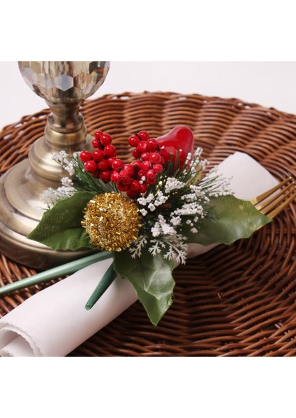 Masa Örtüsü Halkası Peçete Halkası Noel Masa Dekorasyonu Noel Ping Bir Meyve Peçete Tokası (Armut) (Yurt Dışından) fiyatları