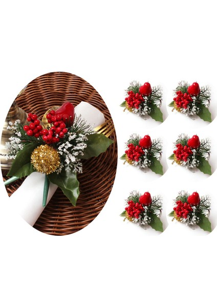 Masa Örtüsü Halkası Peçete Halkası Noel Masa Dekorasyonu Noel Ping Bir Meyve Peçete Tokası (Armut) (Yurt Dışından) fırsatları