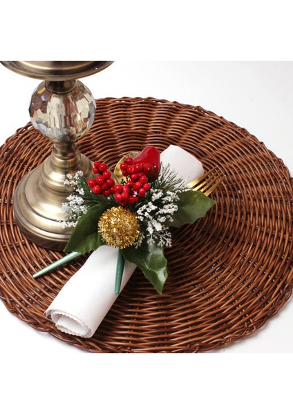 Masa Örtüsü Halkası Peçete Halkası Noel Masa Dekorasyonu Noel Ping Bir Meyve Peçete Tokası (Armut) (Yurt Dışından) indirimleri