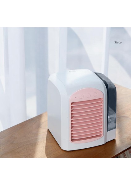 Taşınabilir Klima Fanı, Saplı Soğutucu Süper Sessiz Masa Fanı, Ev Için Buğulanma 3 Hız, Pembe (Yurt Dışından)