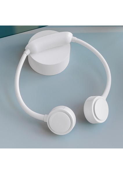 USB Taşınabilir Fan Boyun Şarj Edilebilir Spor Masası El Klima Soğutucu Yapraksız Mini Fan, Beyaz (Yurt Dışından) indirimleri
