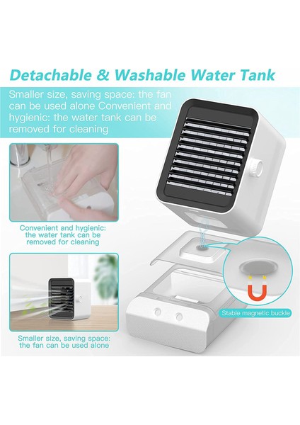 Mobil Klima Mini Soğutucu, Ev Ofis Için 7 Renkli Işıklı 4'ü 1 Arada Sessiz Soğutucu (Yurt Dışından) indirimleri