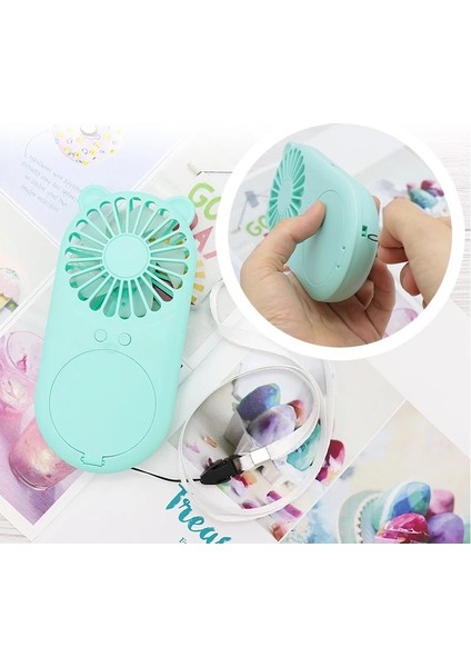 Güzellik Aynası Hayranları USB Şarj Edilebilir Cep Mini El Sevimli LED Işık Taşınabilir Fan (Yurt Dışından) fırsatları