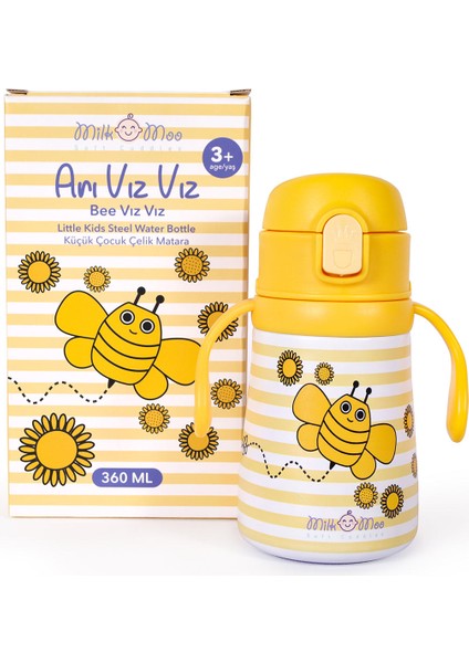 Çelik Küçük Çocuk Matarası Arı Vız Vız 360 ml
