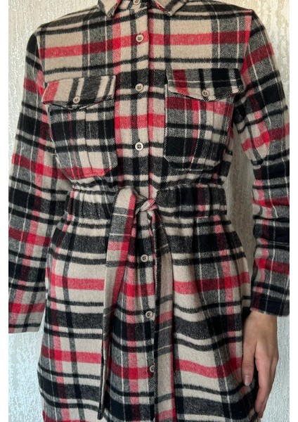 Ekose Desenli Çift Cepli Tesettür Tunik modelleri