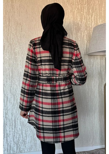 Ekose Desenli Çift Cepli Tesettür Tunik fırsatları