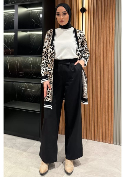 Kadın Yüksek Bel Cırtlı Bol Paça Palazzo Tesettür Pantolon fiyatları