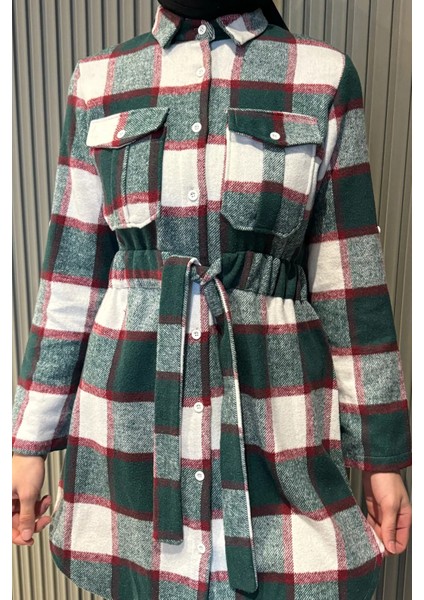 Ekose Desenli Çift Cepli Tesettür Tunik modelleri