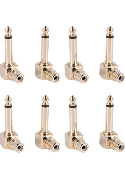 8-Pack Rca Dişi Jack - 1/4 Inç Mono Erkek Fiş Sağ Açı Ses Adaptörü, Altın (Yurt Dışından)