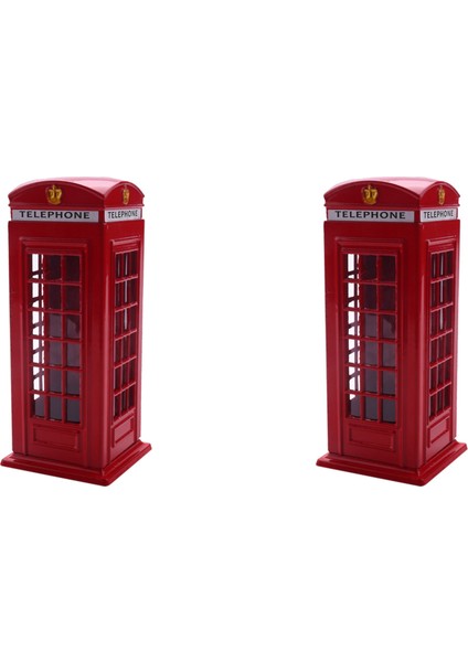 2x Metal Kırmızı Ingiliz Ingilizcesi Londra Telefon Kulübesi Bankası Kumbara Tasarruf Potu Kumbara Kırmızı Telefon Kulübesi Kutusu 140X60X60MM (Yurt Dışından)
