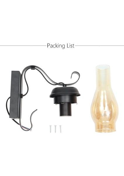 Vintage Rustik Camlı Duvar Lambası ve Yatak Odası Için Mood Light Dekoratif Lamba (Ampul Içermez) (Yurt Dışından) fiyatları