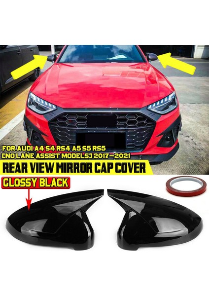 2 Adet A4 Ayna Kapağı Eklenti Araba Dikiz Dikiz Yan Ayna Kapağı Kapağı ile Uyumlu A4 S4 Rs4 A5 S5 Rs5 2017-2021 Siyah (Yurt Dışından) modelleri