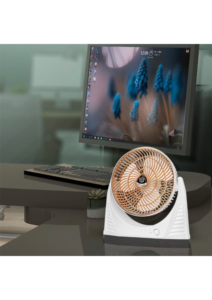 Küçük USB Fan Masası Sessiz Taşınabilir Masa 3 Vites Hızı Ayarlanabilir Mini Masaüstü Ofis Için Kişisel (Altın) (Yurt Dışından)