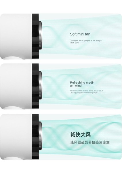 Mini USB Fan Açık Taşınabilir Klima 2200 Mah Pil Kablosuz Şarj Edilebilir Soğuk Kompres El Gri (Yurt Dışından)