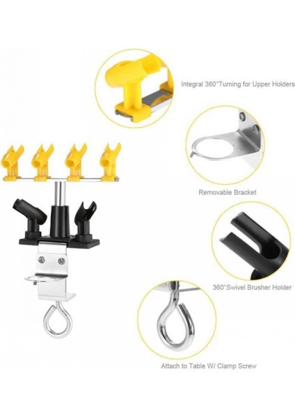 Airbrush Tutucu Kitleri Evrensel Kelepçeli Tutma 6 Boya Airbrush ve 1 Regülatör 360 Derece Verimli Çalışma (Yurt Dışından)