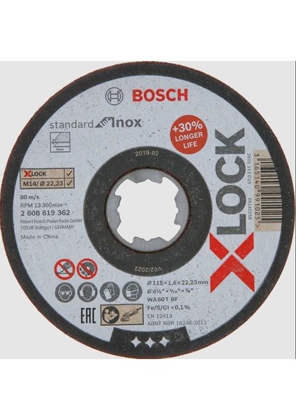 Xlock Inox Kesici 115X1X22,23 mm