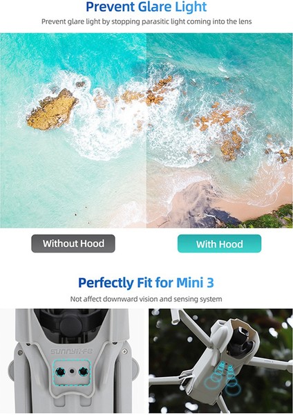 Mini3 Lens Hood Parlama Önleyici Yuntai Koruma Güneşlik Kapak Aksesuarları ile Uyumlu, Gri (Yurt Dışından) fırsatları