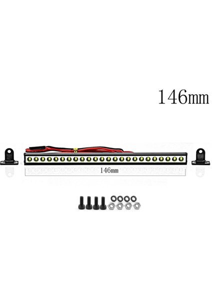 Rc Araba Tavan Lambası 9/18/25 LED Işık Çubuğu 1/10 Rc Paletli Trx4 Eksenel SCX10 90046 SCX24 Wrangler D90 Gövde, 146MM (Yurt Dışından)