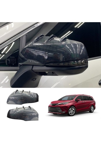 Modifiye Dekoratif Abs Desenli Arka Dikiz Aynası Muhafazası, 2021 Sienna Karbon Fiber Deseniyle Uyumlu (Yurt Dışından) indirimleri