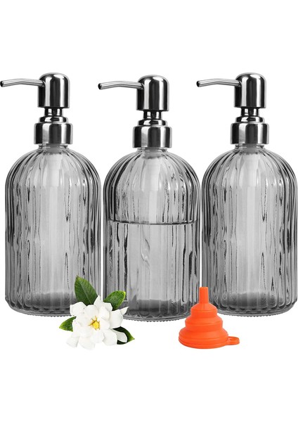 3 Adet Sabunluk, 13.5oz Cam Sabunluk ile Sabunluk Banyo Tezgahüstü Sabun Şampuan Losyon Için (Yurt Dışından)