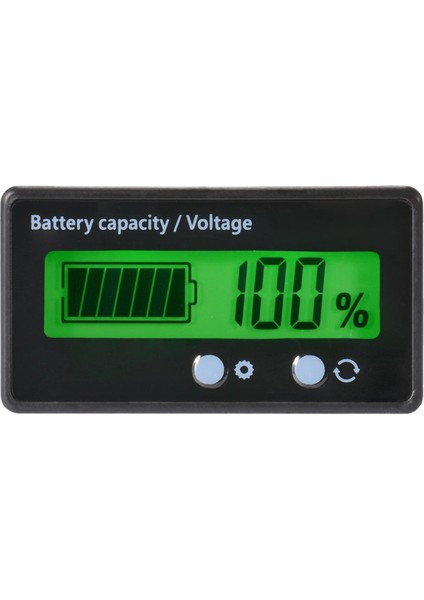 LCD Kapasite Monitör Ölçer Ölçer, Su Geçirmez 12V/24V/36V/48V Kurşun Asit Durum Göstergesi, Lityum Kapasite Test Cihazı Gerilim Ölçer Monitör Yeşil Arka Işık (Yurt Dışından)
