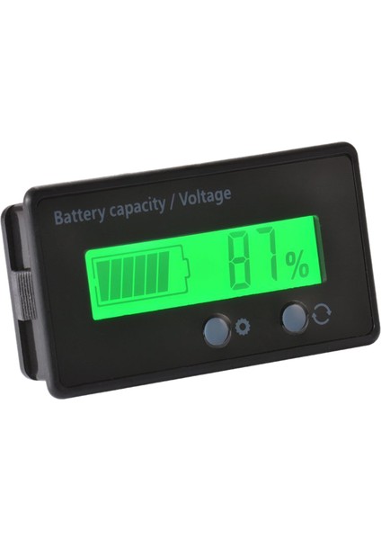 LCD Kapasite Monitör Ölçer Ölçer, Su Geçirmez 12V/24V/36V/48V Kurşun Asit Durum Göstergesi, Lityum Kapasite Test Cihazı Gerilim Ölçer Monitör Yeşil Arka Işık (Yurt Dışından)