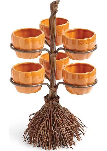 Cadılar Bayramı Balkabağı Aperatif Kasesi Standı, Cadılar Bayramı Süpürge Snack Kasesi Standı, Balkabağı Aperatif Tepsisi, Çıkarılabilir Reçine (Yurt Dışından)