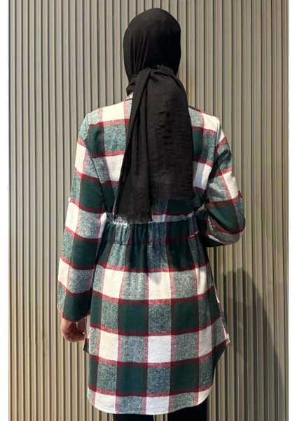 Ekose Desenli Çift Cepli Tesettür Tunik fırsatları