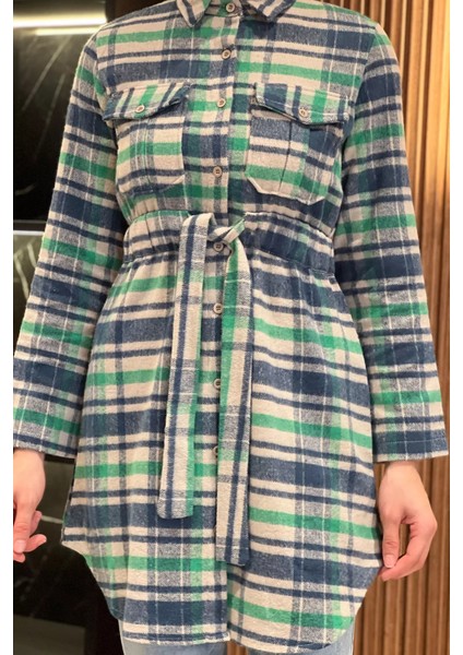 Ekose Desenli Çift Cepli Tesettür Tunik modelleri