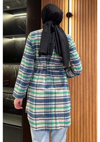 Ekose Desenli Çift Cepli Tesettür Tunik fırsatları