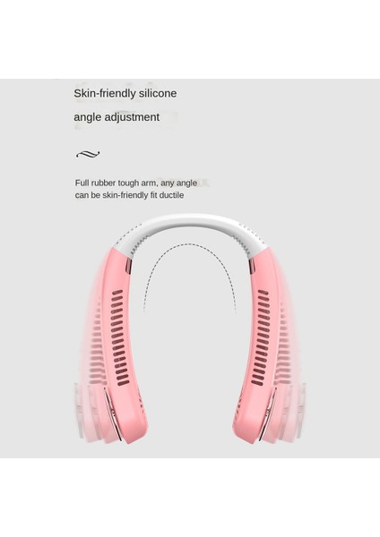 Bladeless Fan Asılı Boyun Yapraksız Şarj Edilebilir Dilsiz Spor Mini Taşınabilir Ev Dış Mekan Pembe (Yurt Dışından)
